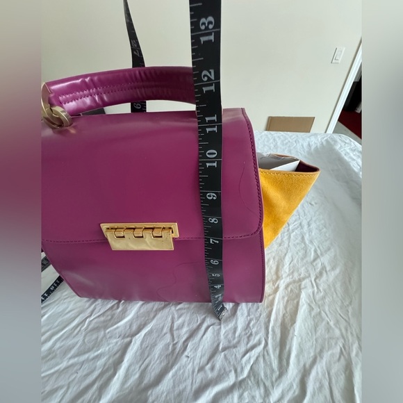 Zac Posen Leather Purple n Yellow Large Hand n Shoulder Bag. NWOT - Picture 17 of 17
